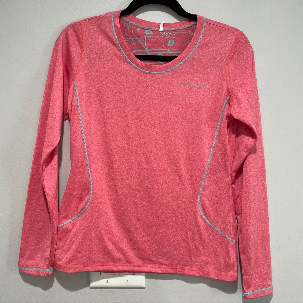 Brooks Equilibrium Technology Floral Long Sleeve Running Shirt Size Small